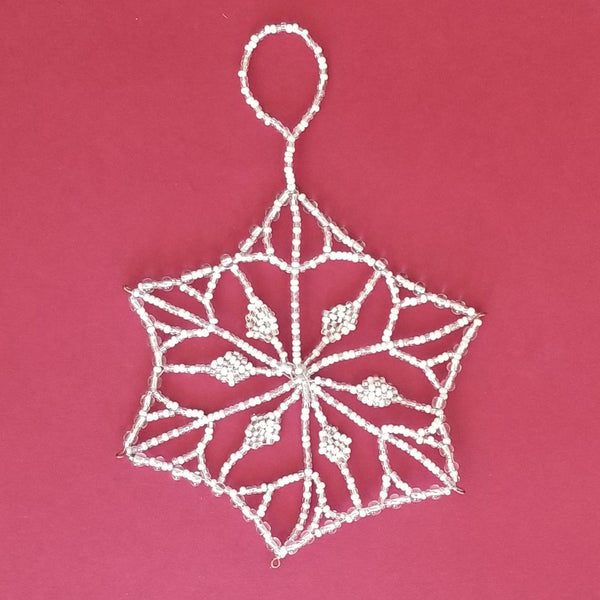 Beaded Snowflake Ornament, 6 point