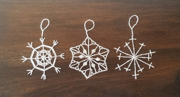 Beaded Snowflake Ornament, 6 point