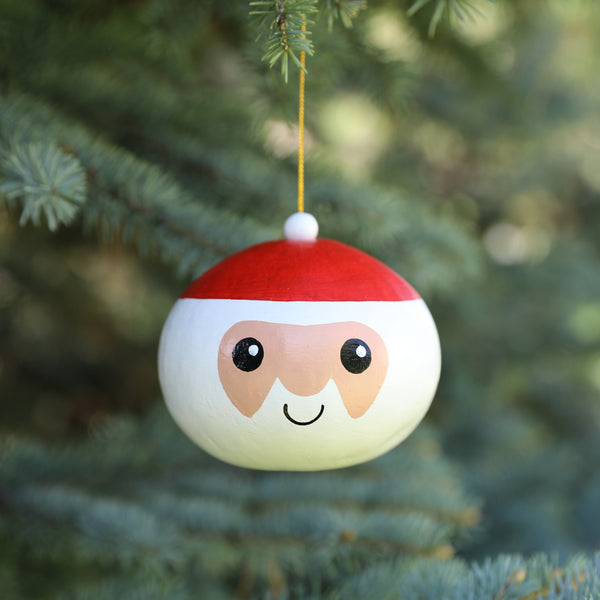 Santa Gourd Ornament