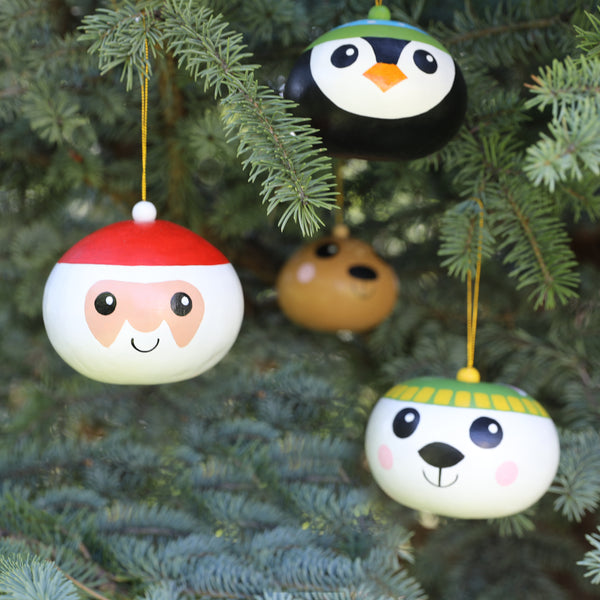 Santa Gourd Ornament