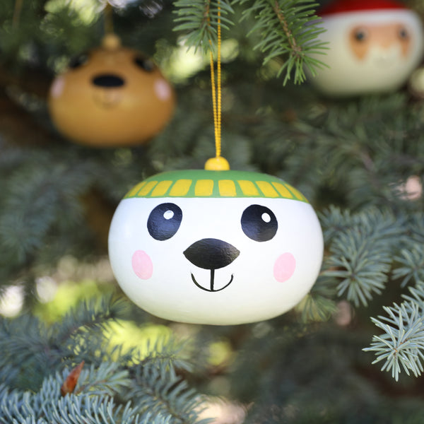 Polar Bear Gourd Ornament