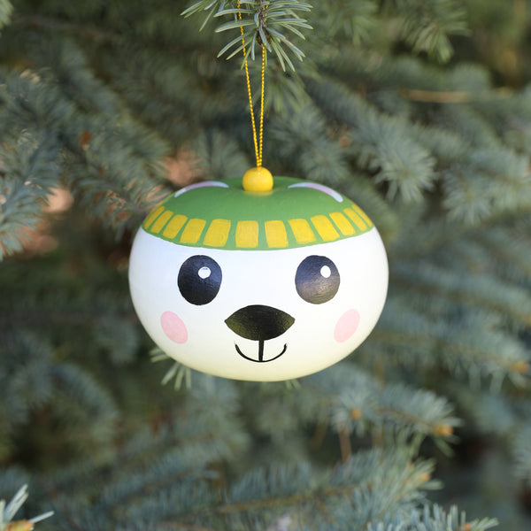 Polar Bear Gourd Ornament