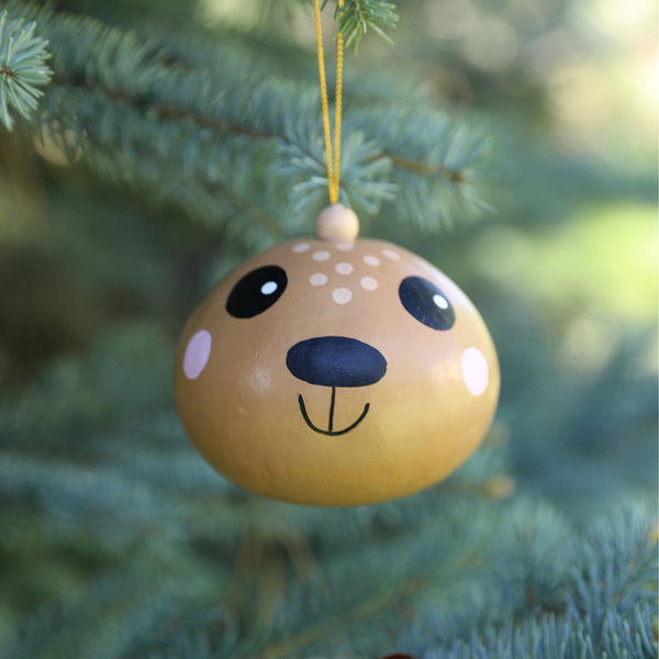 Reindeer Gourd Ornament