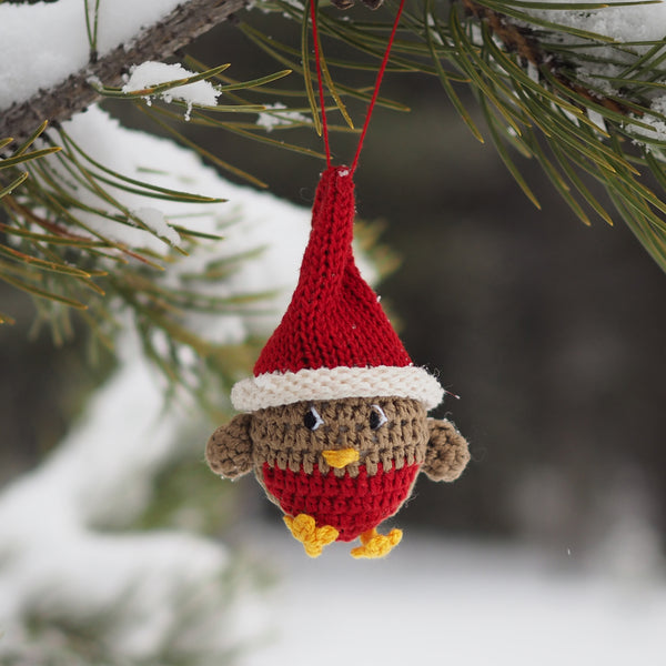 Crochet Robin Ornament- set of 2