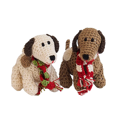 Crochet Spotted Dog Ornament- set of 2