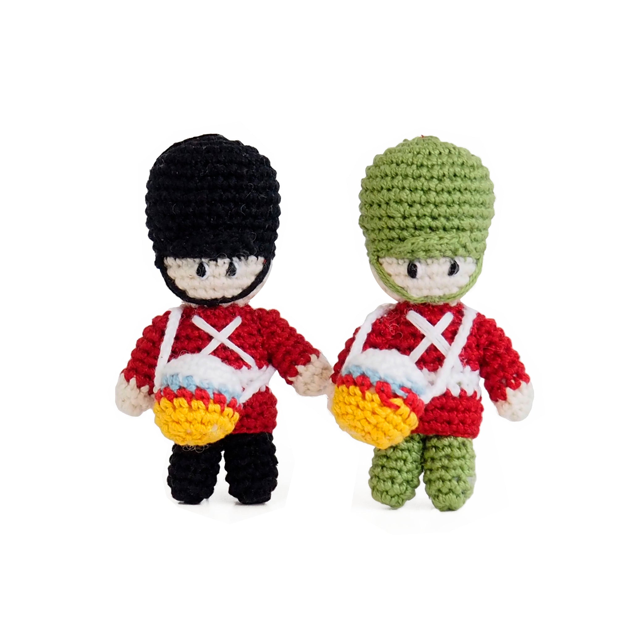 Crochet Drummer Boy Ornaments- set of 2
