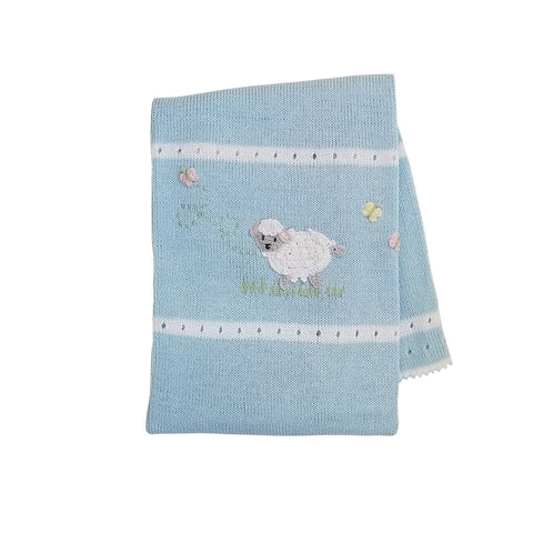 Lamb Baby Blanket, Blue