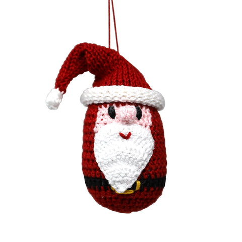 Crochet Round Santa Ornament