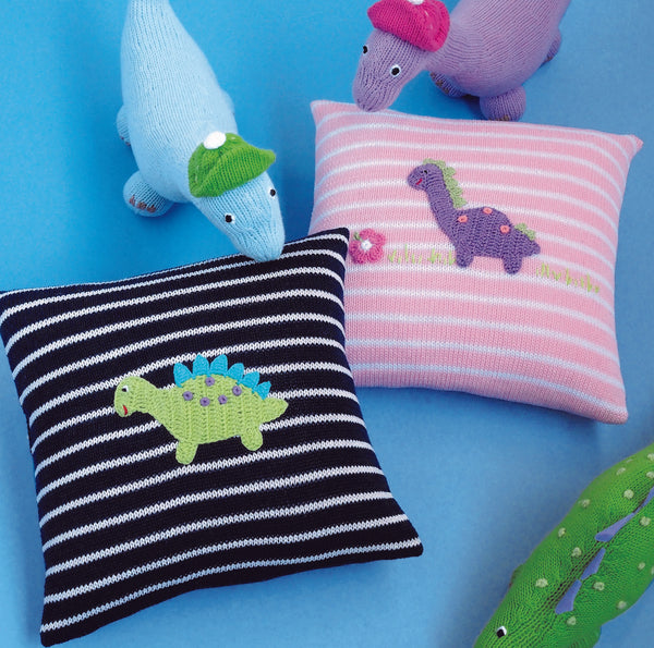 Dinosaur 10" Pillow, Pink