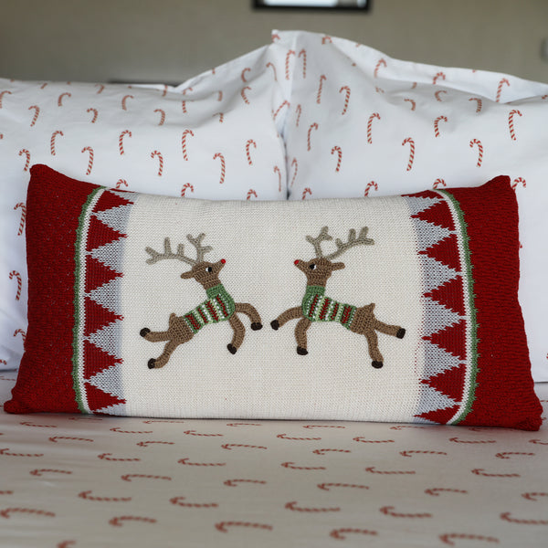 Reindeer Duo Lumbar Pillow