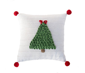 Christmas Tree 12" Pillow, Ecru
