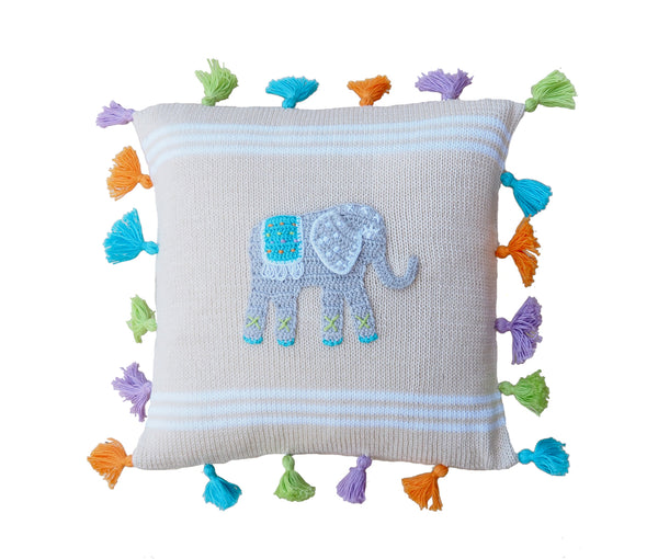 Elephant Tassel 10" Pillow