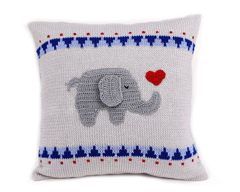 Elephant with Heart 10" Pillow