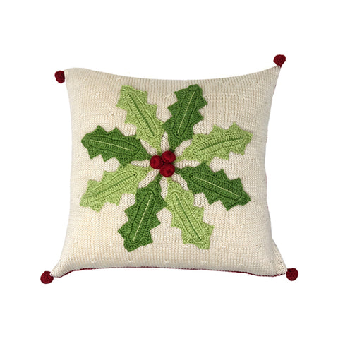 Holly Pinwheel 10" Pillow