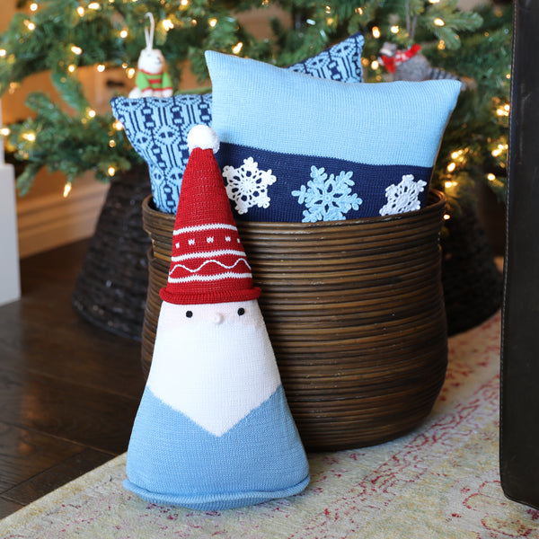 Santa Cone Pillow, 15", Blue