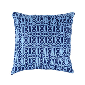 Blue Nordic Pattern Pillow, 14"