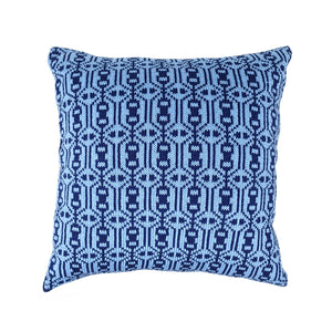 Blue Nordic Pattern Pillow, 14"