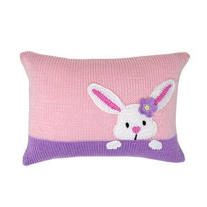 Bunny Peekaboo Mini Pillow, Pink