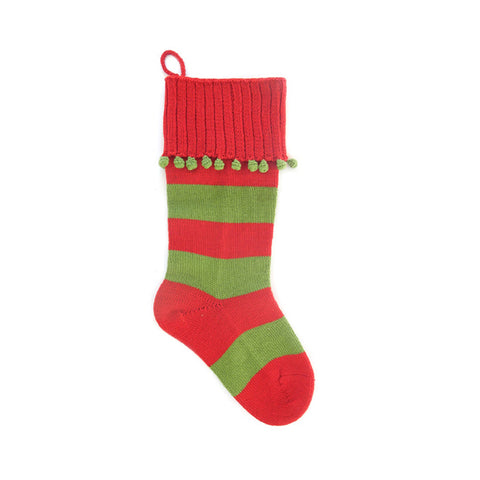 Large Stripe Rib-Cuff Stocking