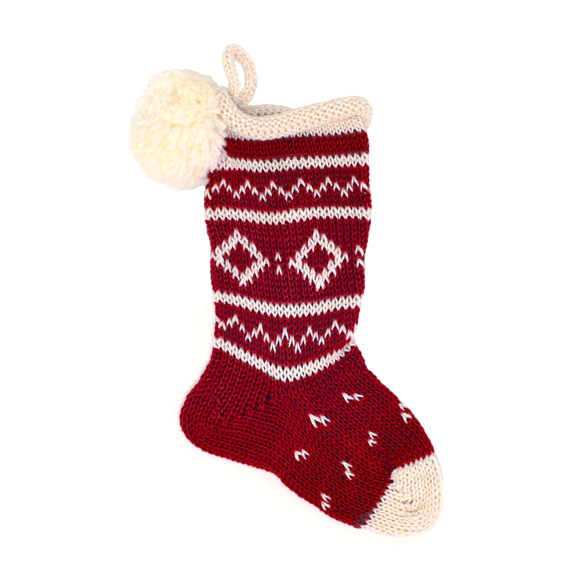 Mini Nordic Roll Cuff Stocking, Red