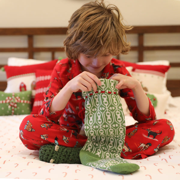 Green Patterned Stocking