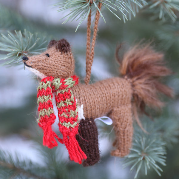 Fox in Scarf Ornament
