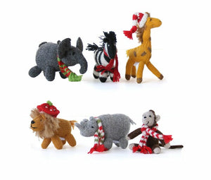Safari Animal Ornaments- set of 6