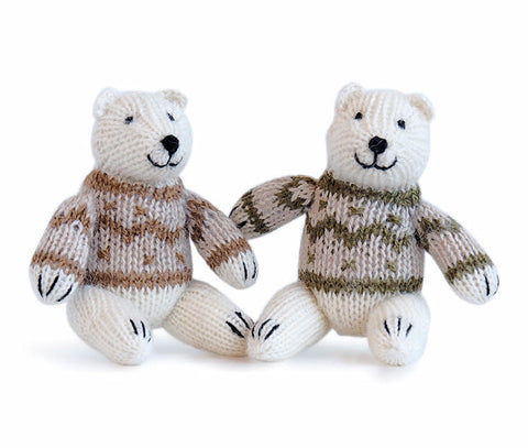 Polar Bear in Sweater Ornament- set of 2