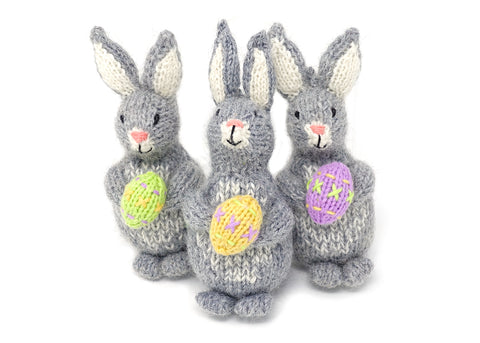 Bunny with Egg Ornament- set of 3