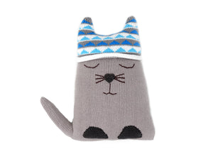 Cat Pillow in Blue