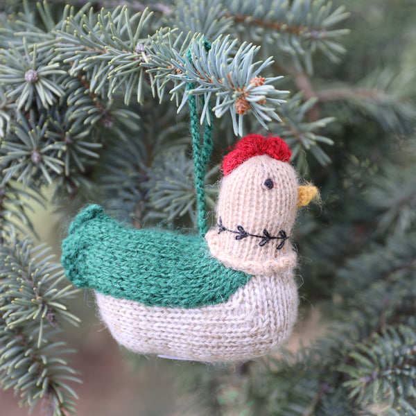 Hen Ornaments - set of 3