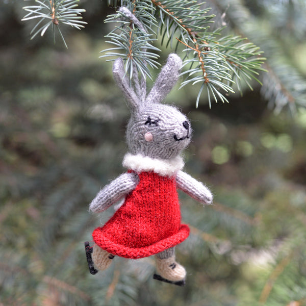 Ice Skating Bunny Ornament