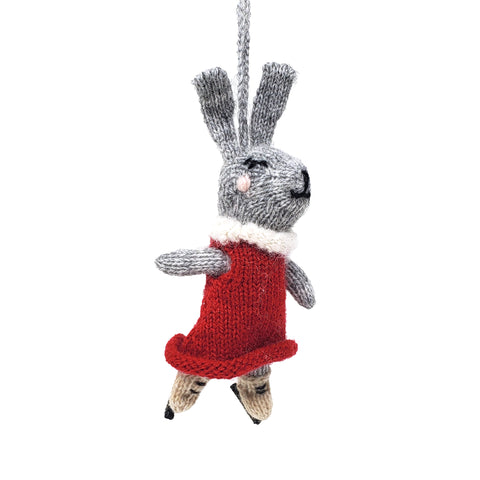 Ice Skating Bunny Ornament