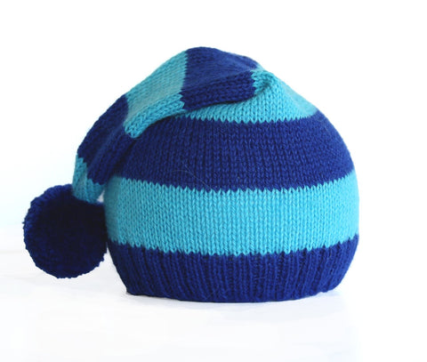 Striped Stocking Hat in Blue