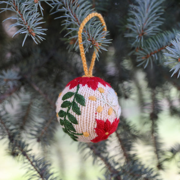 Embroidered Globe Ornaments - set of 3