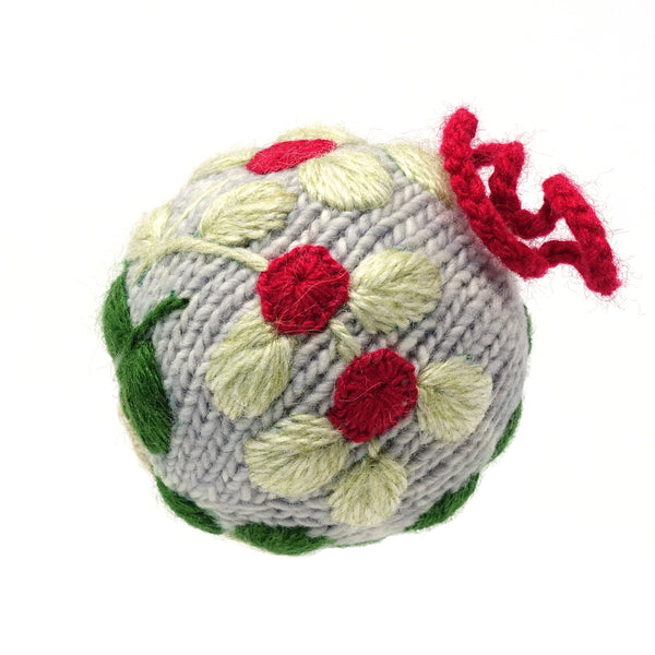 Embroidered Globe Ornaments - set of 3