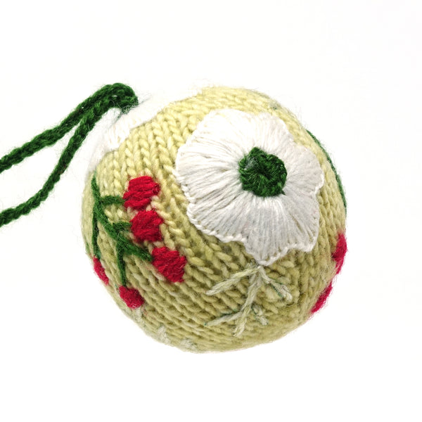 Embroidered Globe Ornaments - set of 3