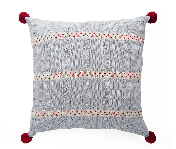 Grey Cable Knit 14" Pillow