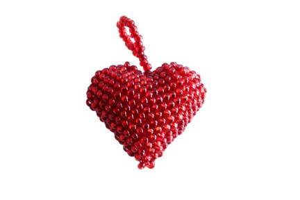 Mini Heart Ornament, Red