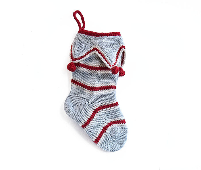 Mini Elf Cuff Stocking, Grey