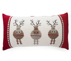 Round Reindeer Lumbar Pillow