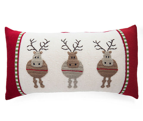 Round Reindeer Lumbar Pillow