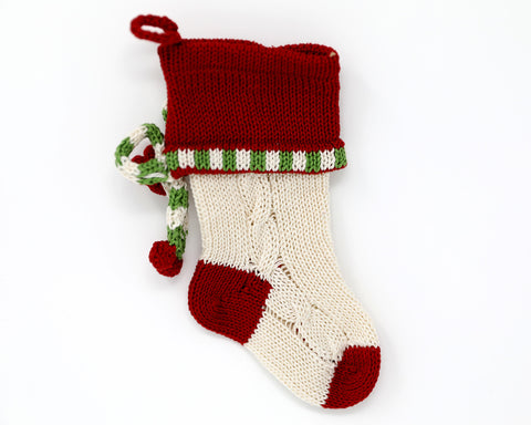 Mini Cable-Knit Bow Stocking