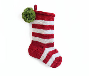 Mini Stripe Stocking, Red