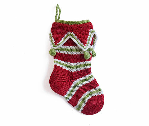 Mini Elf Cuff Stocking, Red